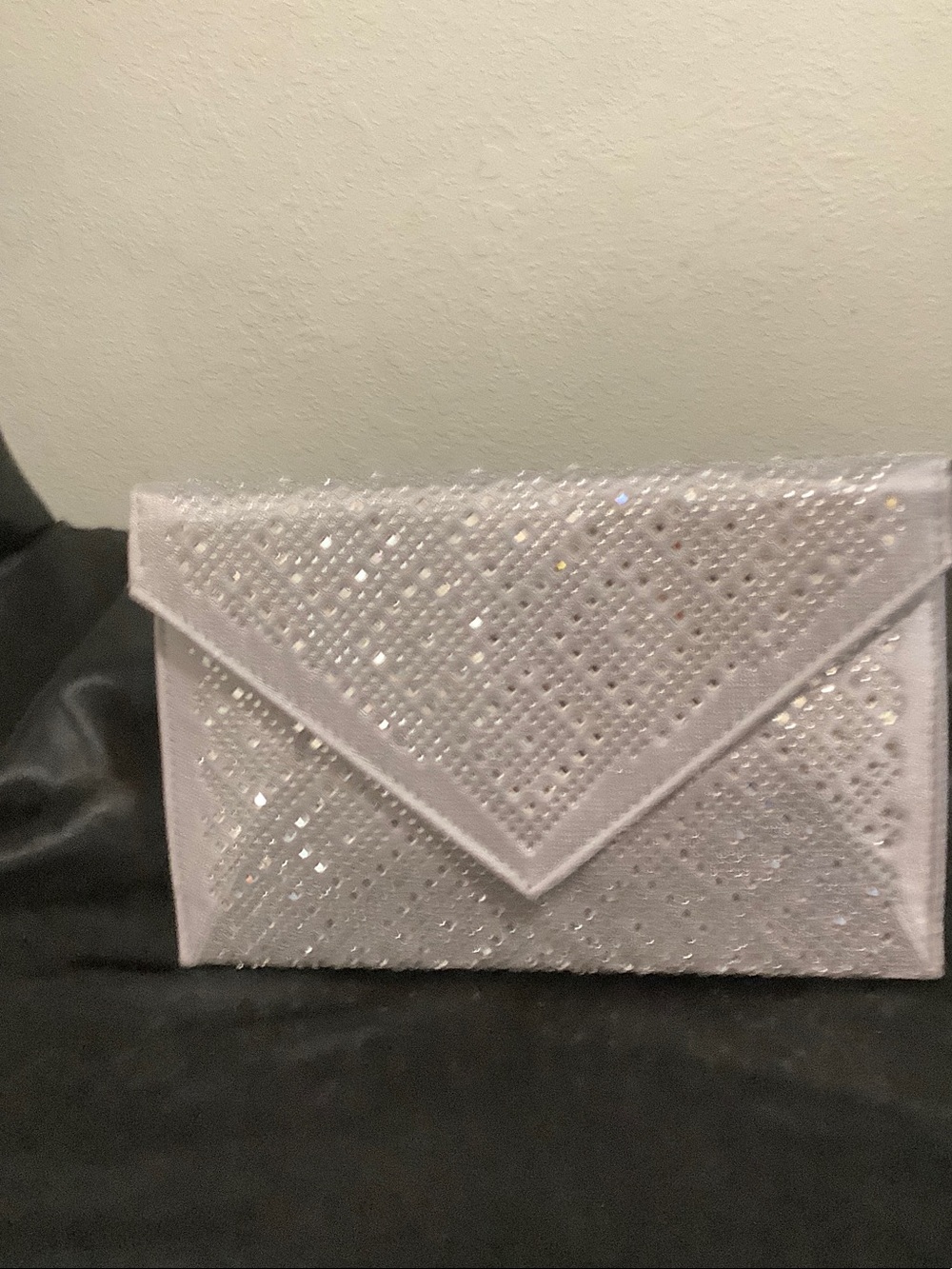 Sparkling Silver Envelope Clutch